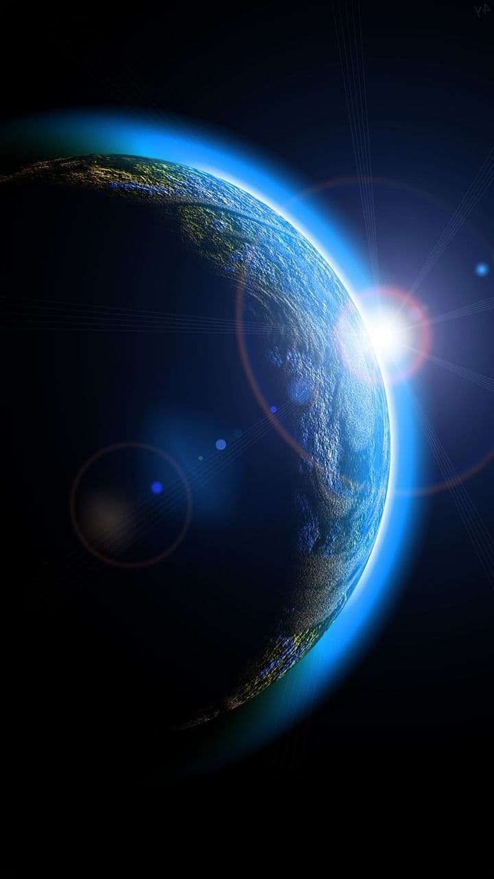 Earth with cloud systems